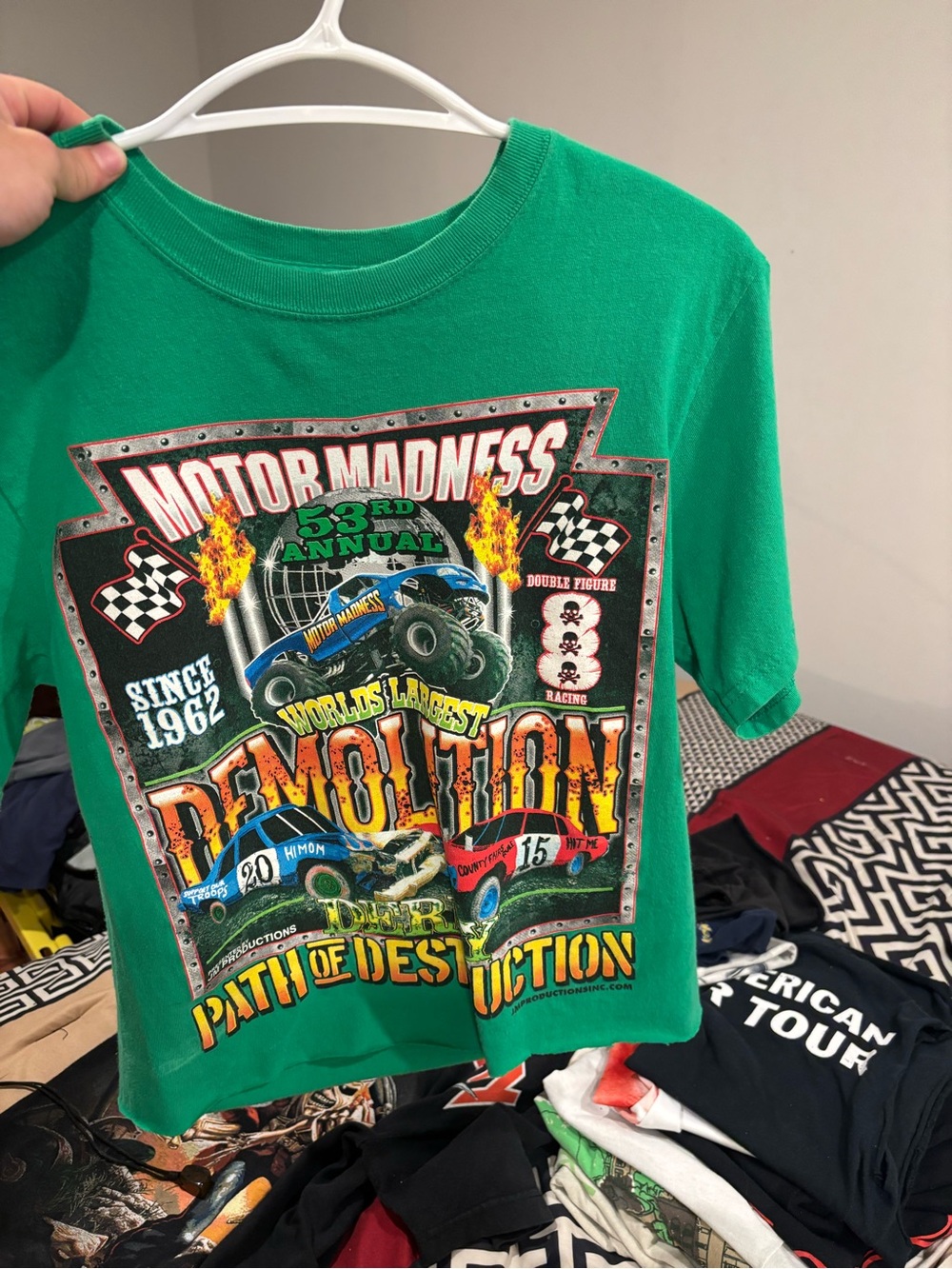 Green 'Motor Madness' Demolition Derby Graphic Tee - Kids